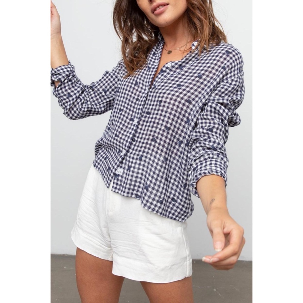 Rails Navy and White Gingham Button-Down Shirt